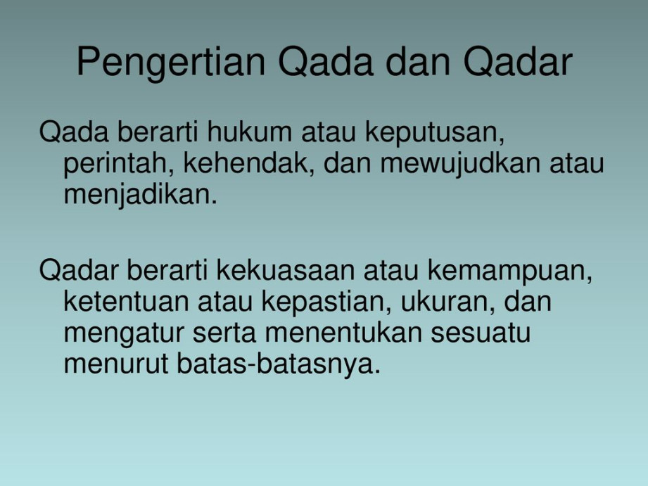Iman Kepada Qada dan Qadar - ppt download