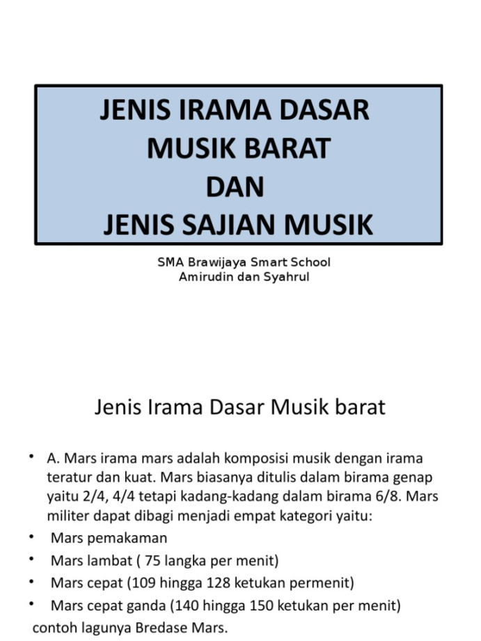 Seni Musik Jenis Irama Dasar Dan Sajian Musik  PDF