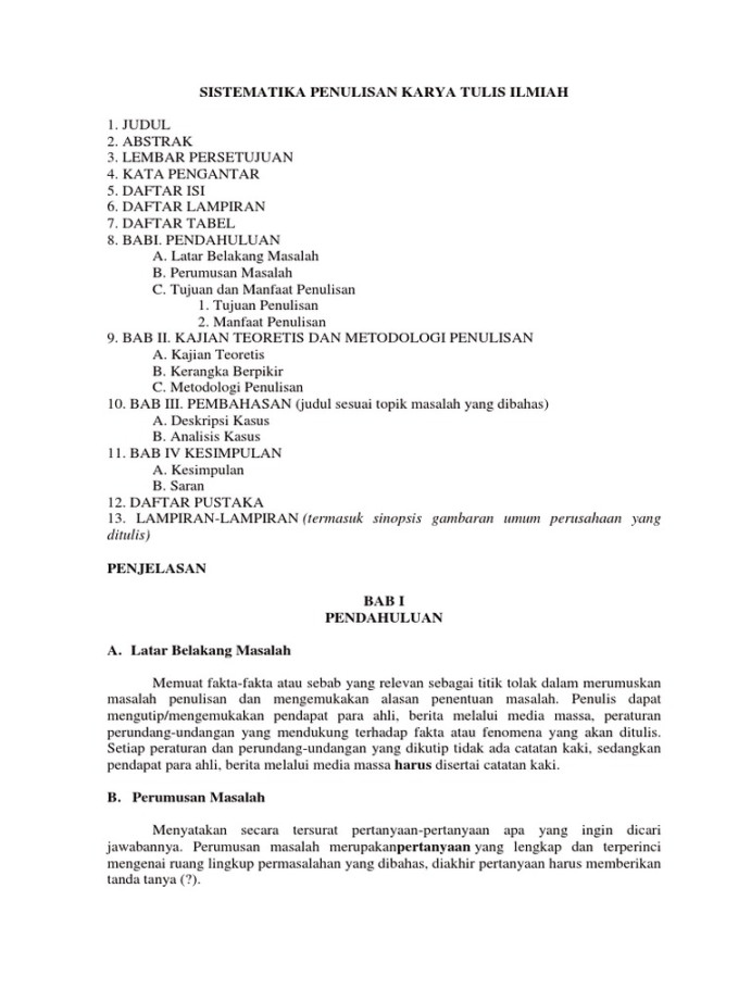 Sistematika Penulisan Karya Ilmiah  PDF